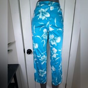 VINTAGE EUC Floral Blue Capris
